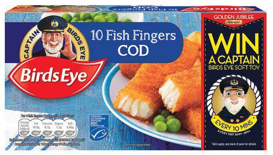  The basic range of fish fingers from Birds Eye contain 58 per cent cod