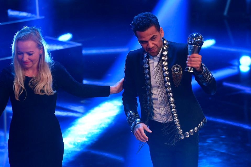  Dani Alves wore a £5,400 Balmain blazer at the Fifa Football Awards last month