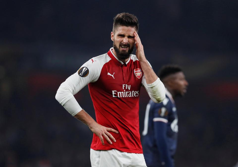 Olivier Giroud is out of the North London derby