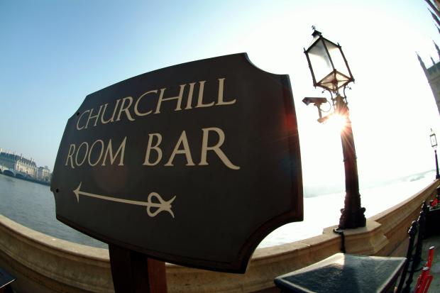 Churchill Room Bar the terrace of the Houses of Parliament... named after a man who famously liked a drink