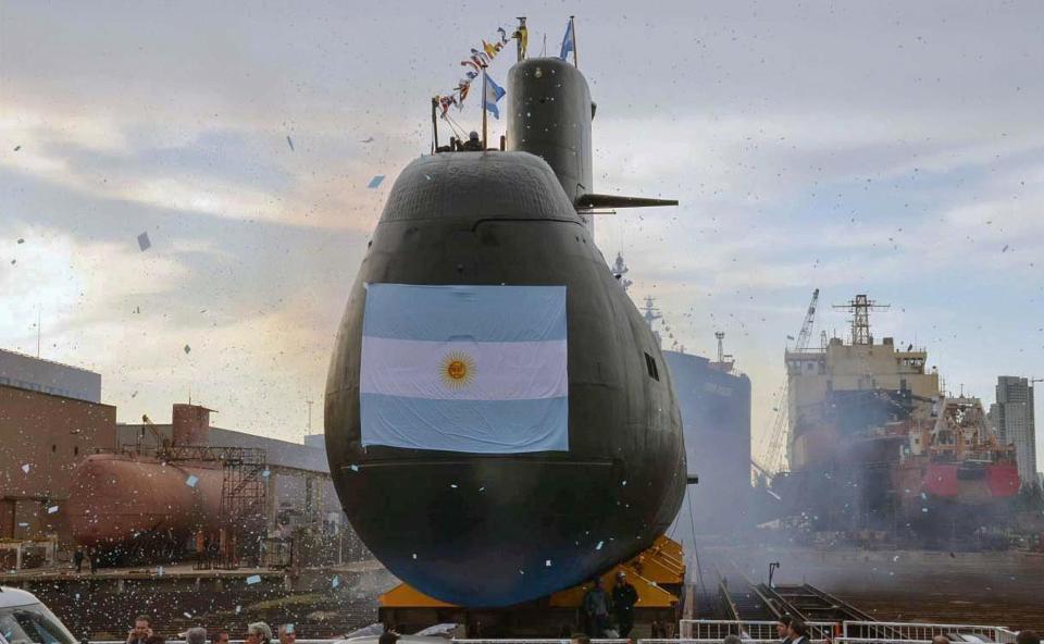 The ARA San Juan submarine is seen being put to sea in Buenos Aires