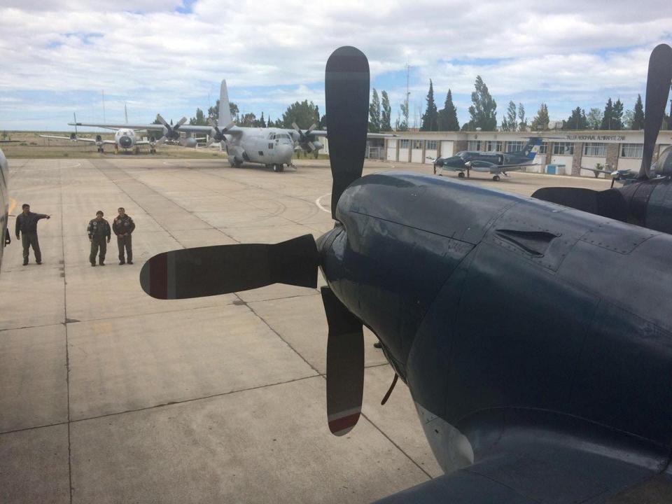 Planes participating in the search for the ARA San Juan submarine are seen at the Almirante Zar Navy air base in Trelew, Argentina