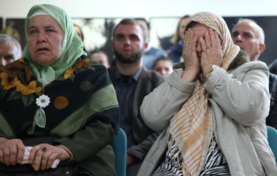 People sobbed as they watched the trial proceedings on TV in Bosnia 