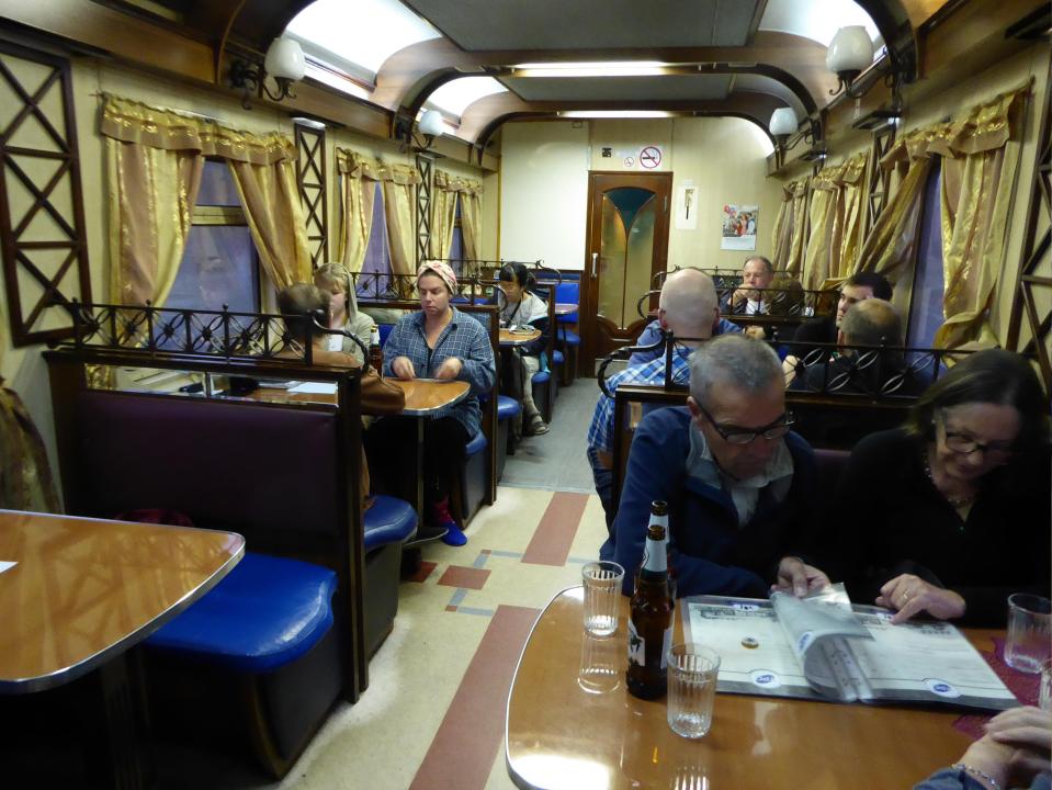  The restaurant car on the Trans Siberian train