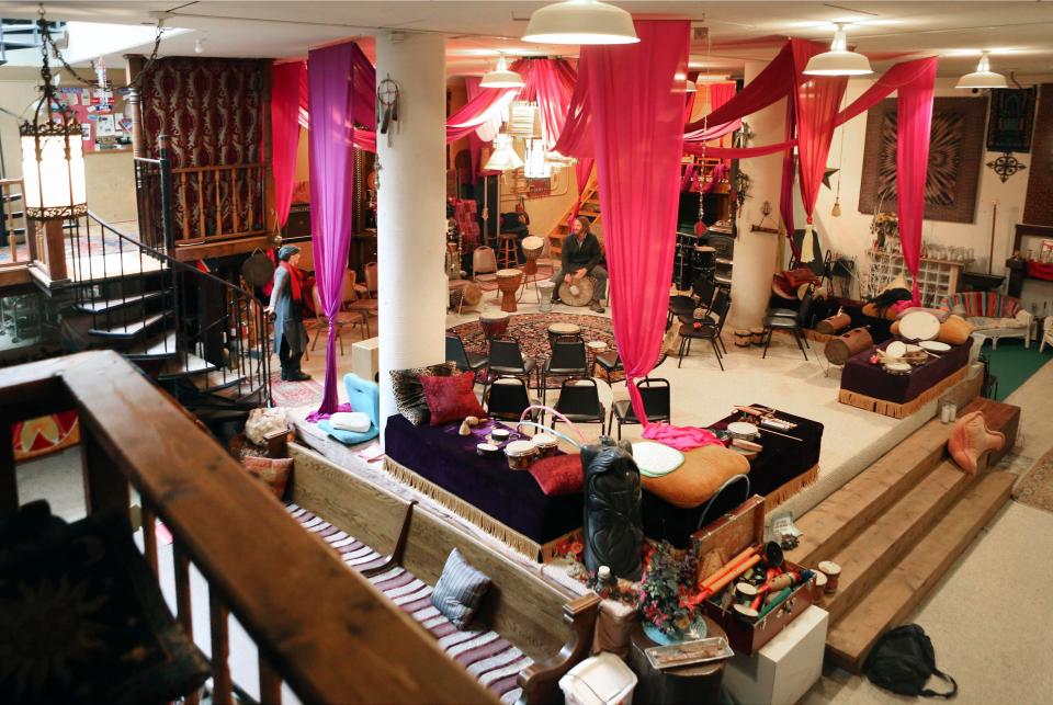 The property has been decorated in a bohemian style