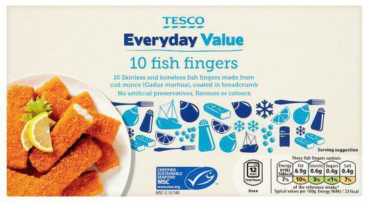  Tesco Everyday Value fish fingers contain more fish than ones from Young's and Birds Eye