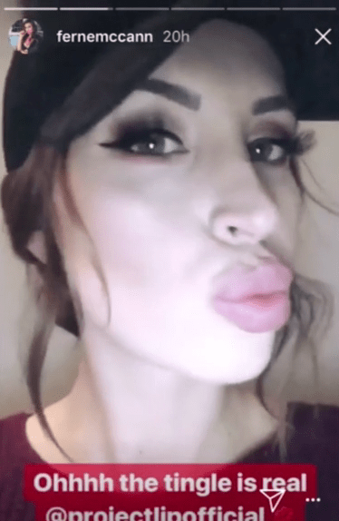 Ferne McCann, who recently gave birth to a daughter named Sunday, also pouted for the camera in her Instagram video stories yesterday