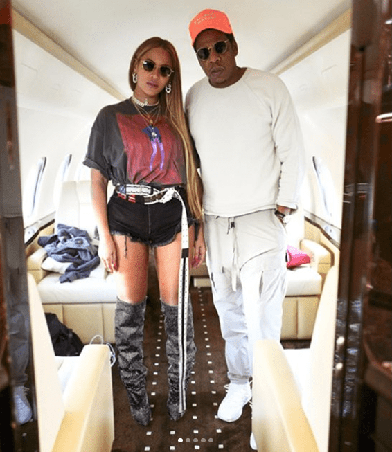  The pair also posed on a private jet