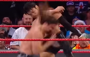WWE superstar Hideo Itami breaks Kendrick's nose with Go To Sleep