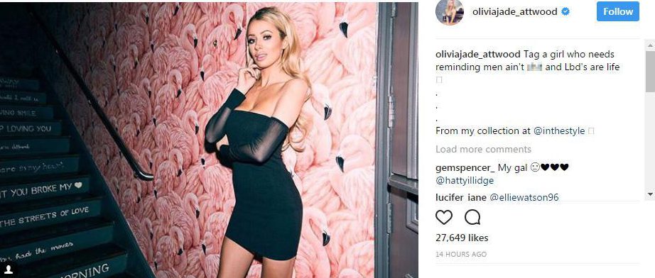 Olivia Attwood posted an angry message about men