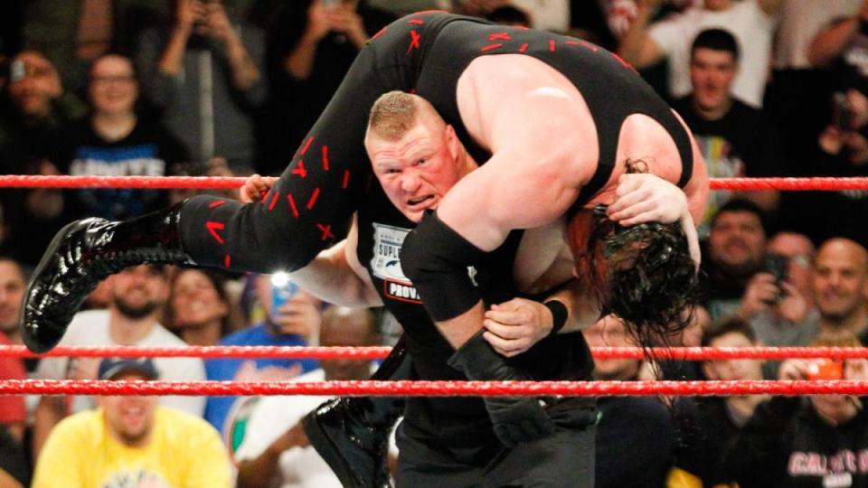  Lesnar hit an F-5 on Kane on WWE Raw on Monday