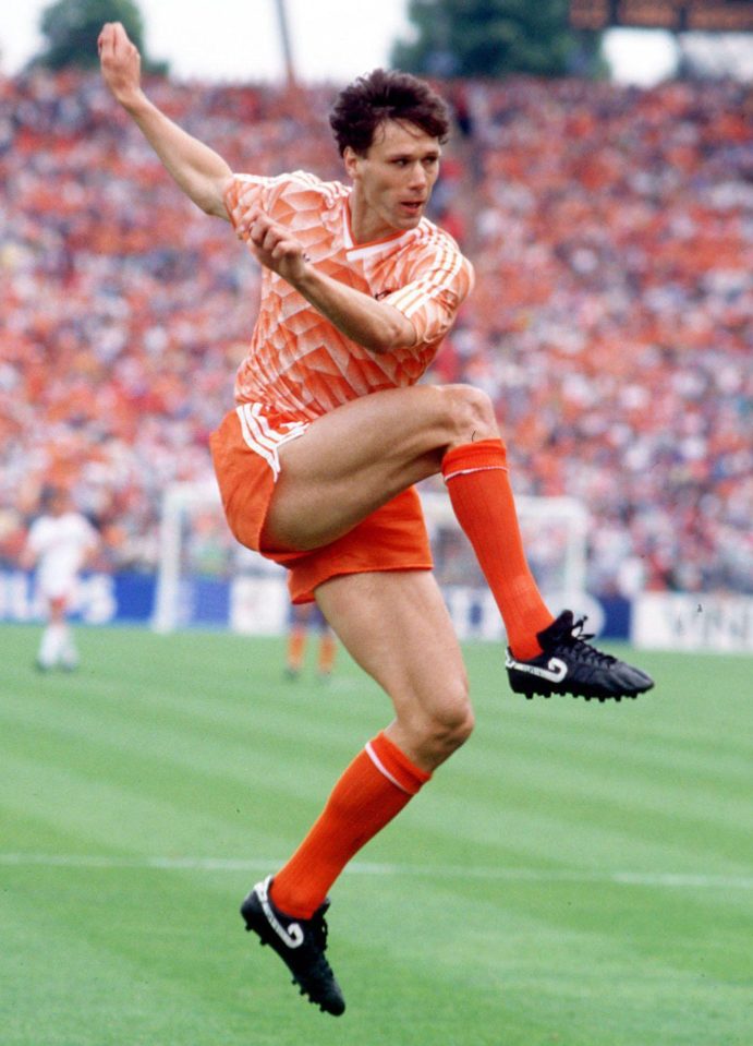  Marco van Basten smashes home his extraordinary volley against Russia in 1988