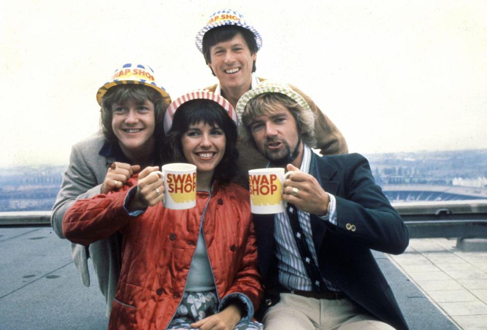  Swap Shop presenters and pals Keith, Maggie, John and Noel