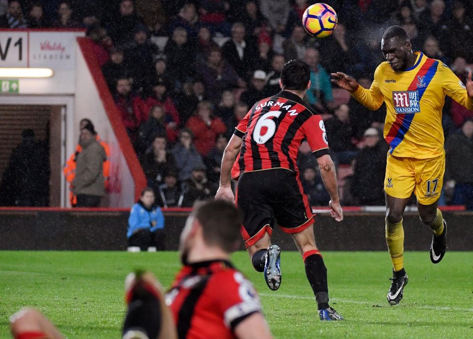  Christian Benteke powers in a header against Bournemouth last season