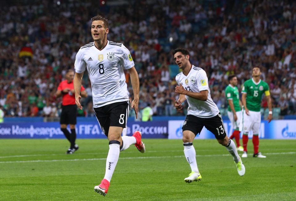 Leon Goretzka celebrates scoring during Confederations Cup for Germany