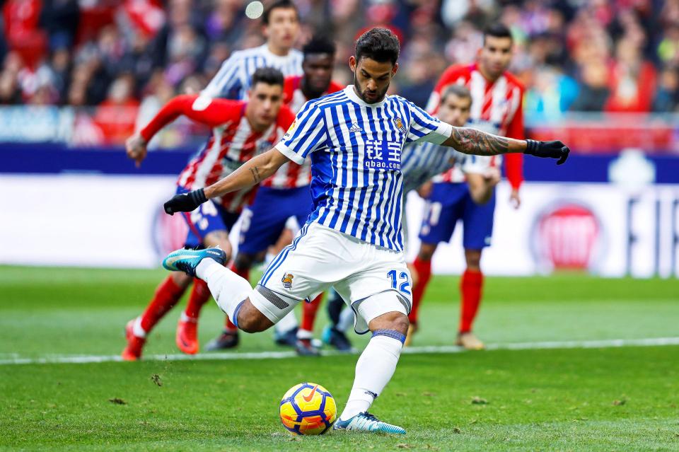  Brazilian ace Willian Jose breaks the deadlock from the spot