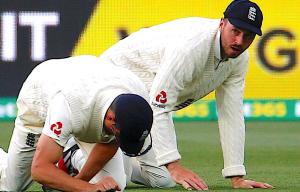 Alastair Cook and James Vince collided attempted a catch off Shaun Marsh