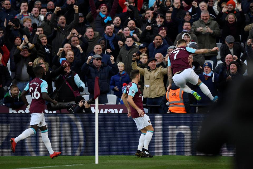  The club record signing went bonkers after scoring, diving in to celebrate with fans