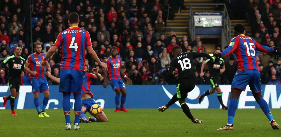  Defoe converts his first goal at Selhurst Park