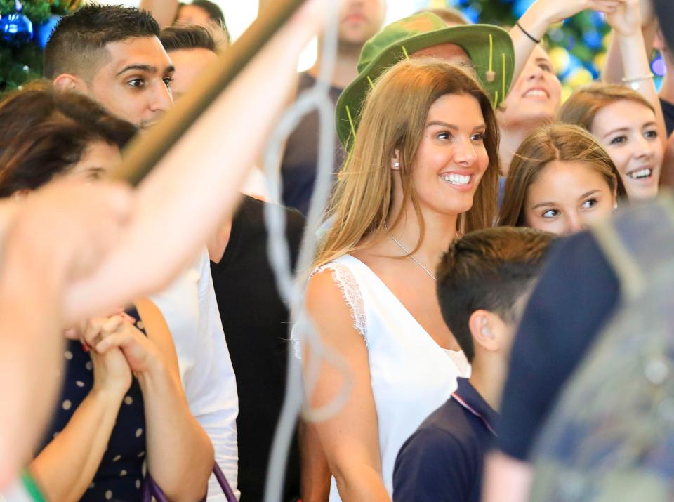  Rebekah Vardy and Amir Khan were among the waiting crowds