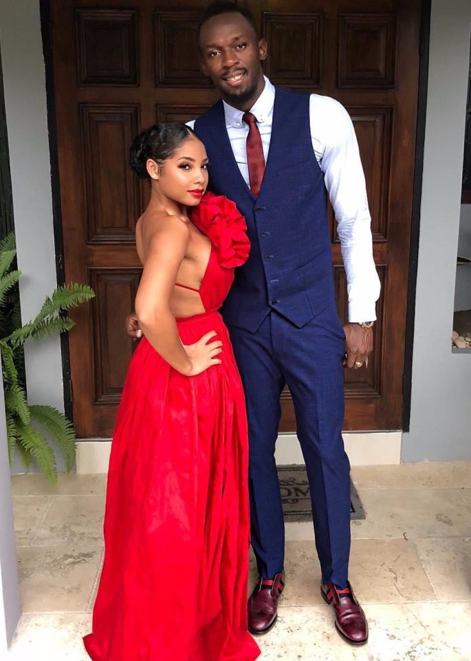  The couple pose before their evening meal