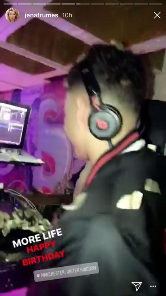 Jena uploaded a snap of the footballer during his birthday celebrations 