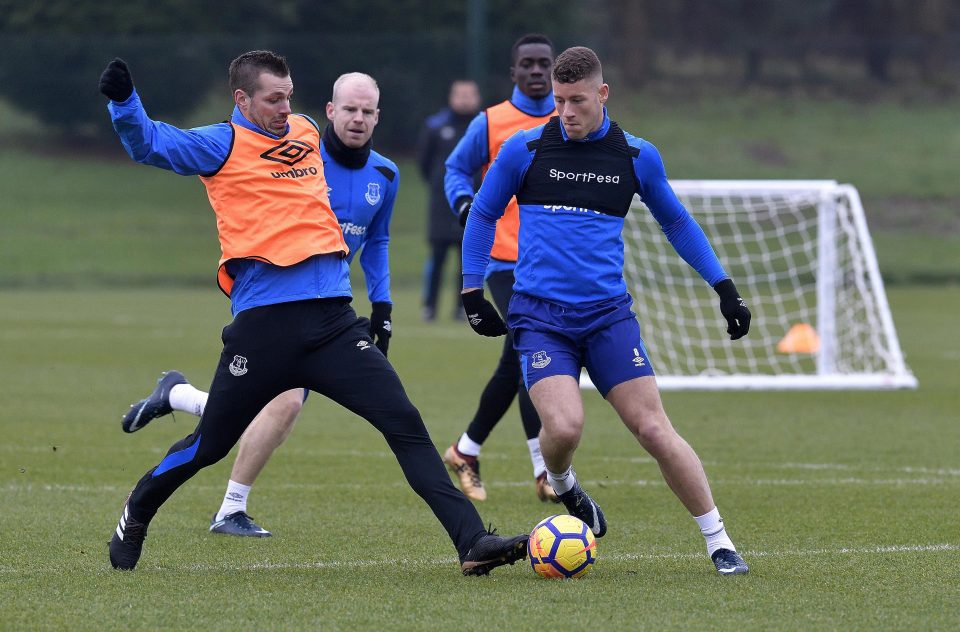 Ross Barkley was given a round of applause after returning to Everton training