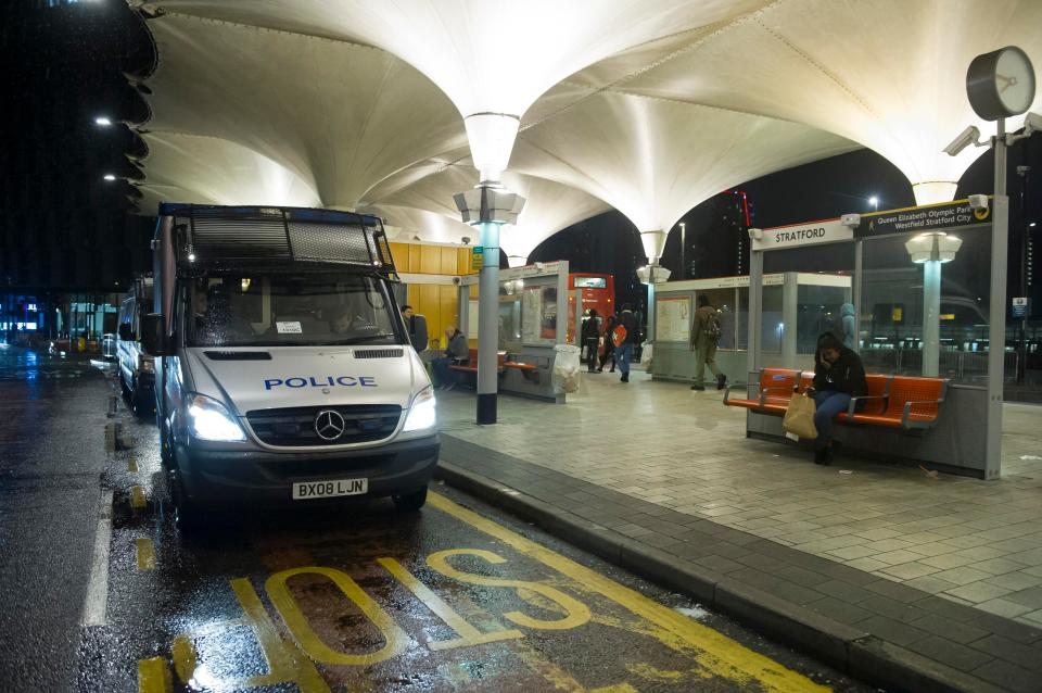 Westfield shopping centre in Stratford, East London, where the rapper was arrested by cops