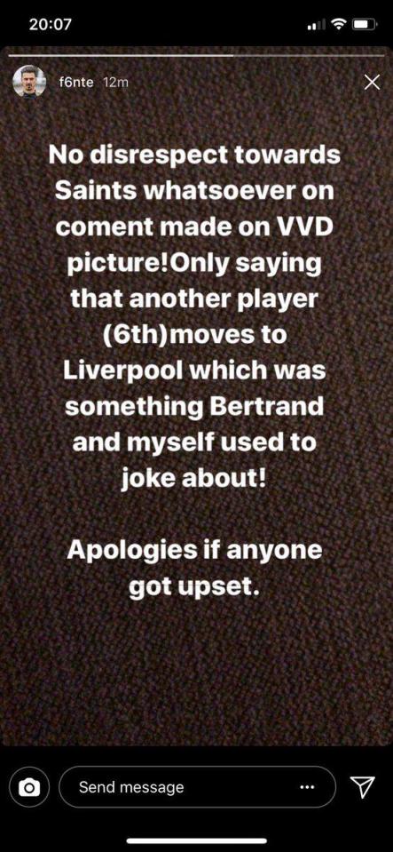  Jose Fonte took to Instagram to explain himself