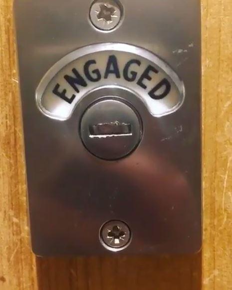  A video showed a toilet lock going from vacant to locked