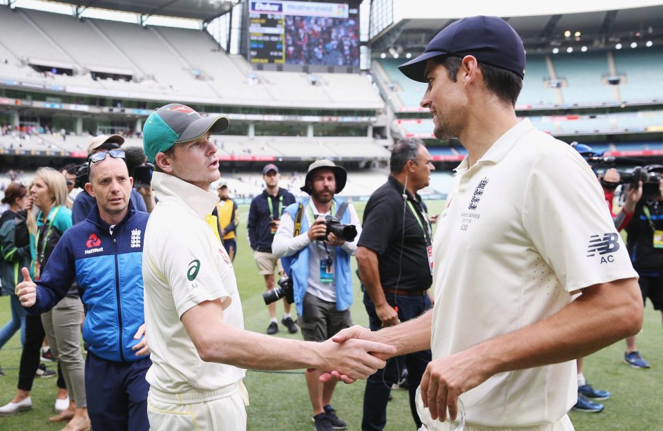 Centurions Steve Smith and Alastair Cook congratulate each other