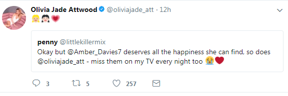  She retweeted that she deserved to be treated well