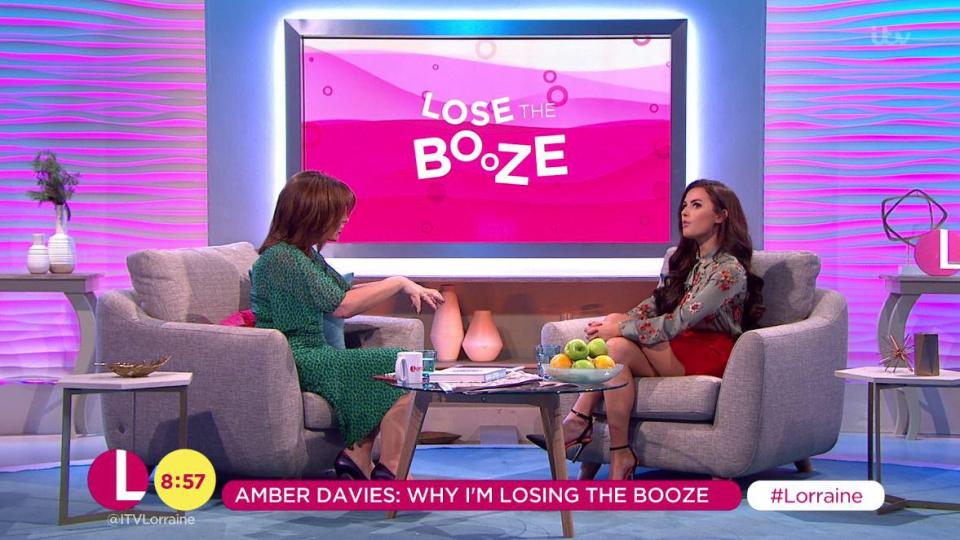  Amber spoke about her reasons for quitting alcohol on today's Lorraine
