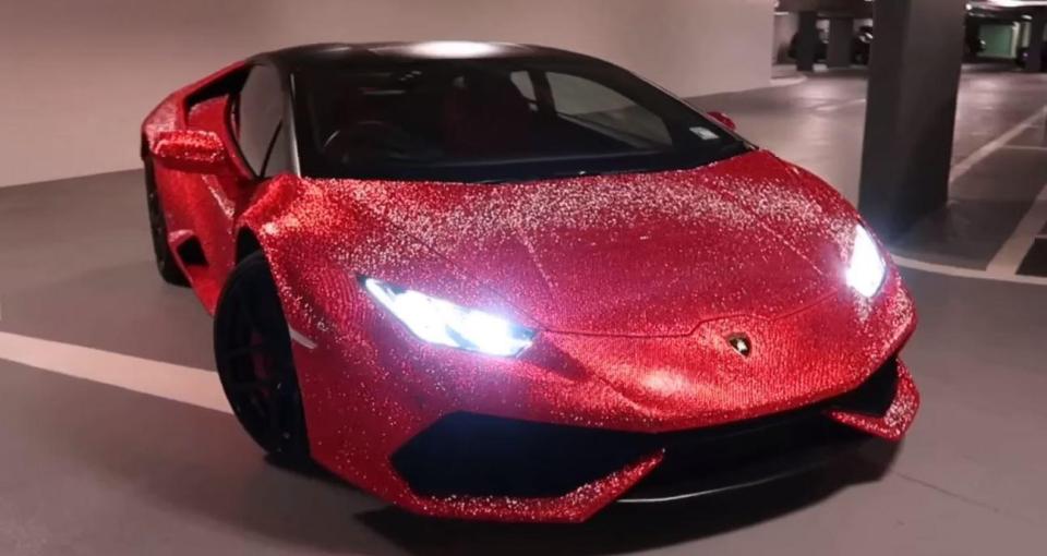  1.3million Swarovski crystals were put on by hand