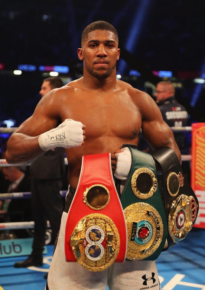  Anthony Joshua plans to put all his belts on the line and take on Deontay Wilder