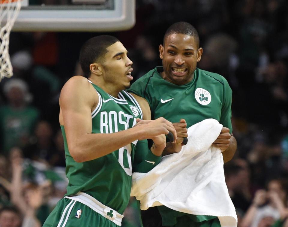  Jayson Tatum (left) and Al Horford (right) are part of an exciting Boston Celtics team that are in London next week