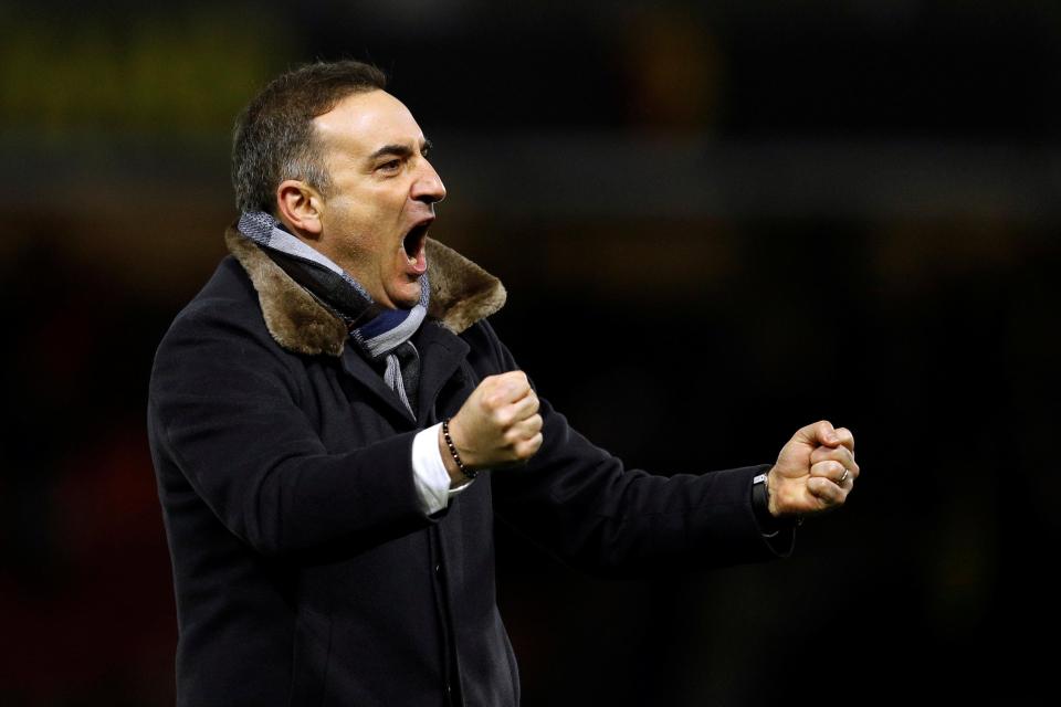 New Swansea boss celebrates win at Watford