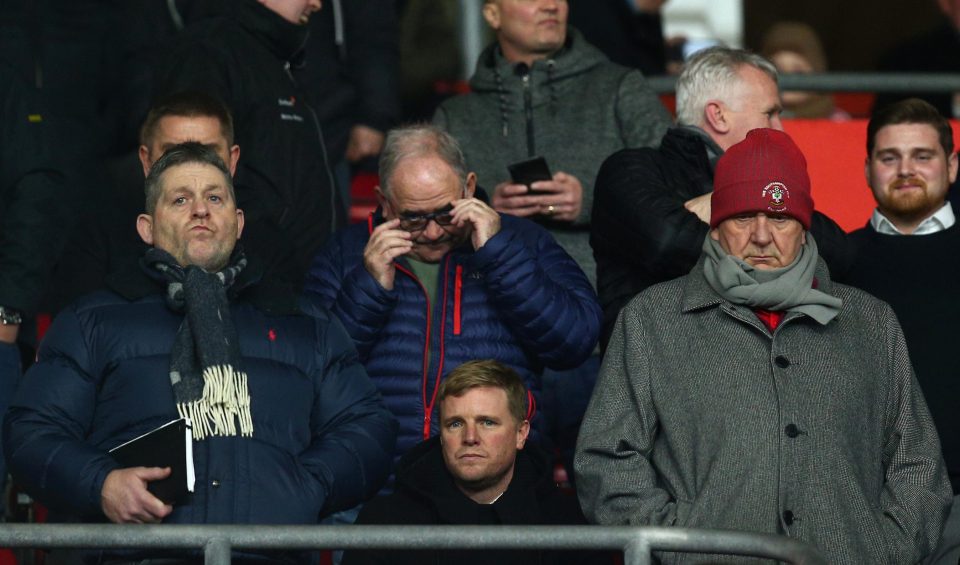 Bournemouth boss Eddie Howe was in attendance to watch Southampton face Crystal Palace