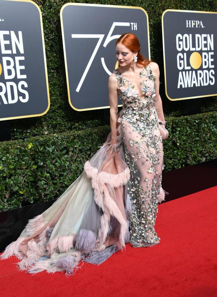 There was a lot going on with German model Barbara Meier's gown 