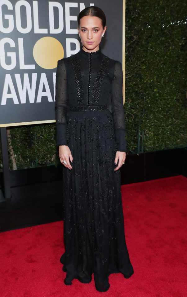  Room star Alicia Vikander opted for a high-neck number