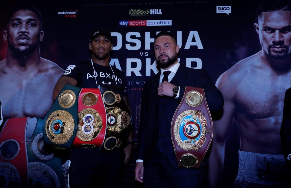 Joseph Parkers team held a press conference showing a video of Anthony Joshuas failings