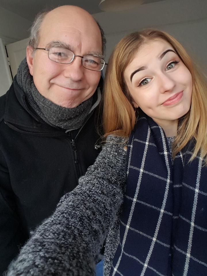  When she was eight she would obsess over cleaning at home to help her dad, pictured, following the death of her mum the year before