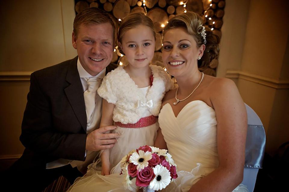  Kate Tonner and husband Ian, pictured with daughter Grace, moved forward their wedding day to May 2011