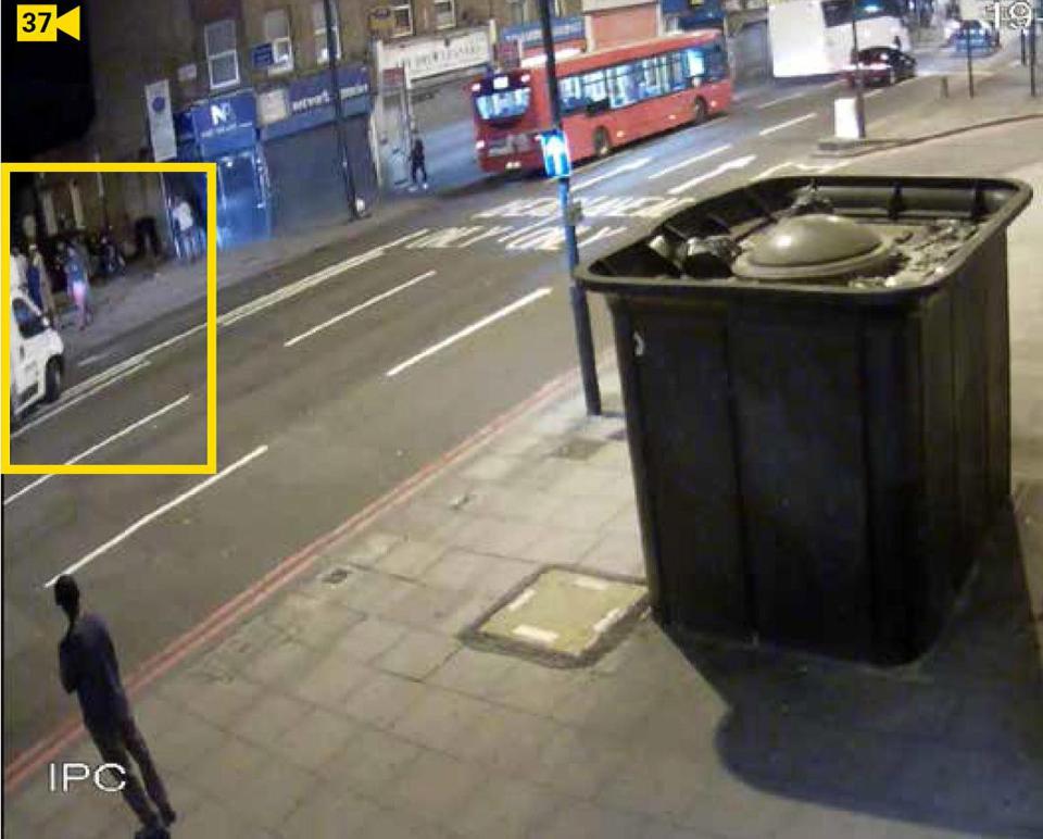 The moment of horror, as Osborne's hired van hits a group, including Makram Ali, near Finsbury Park Mosque