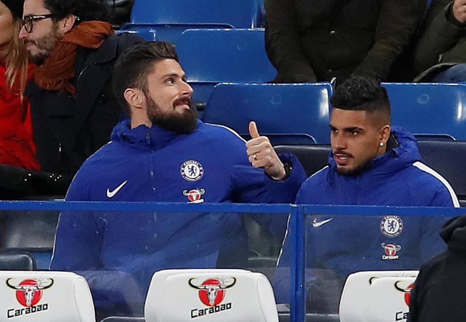 Olivier Giroud gave the thumbs up before kick-off - but he won't have been impressed with what he saw