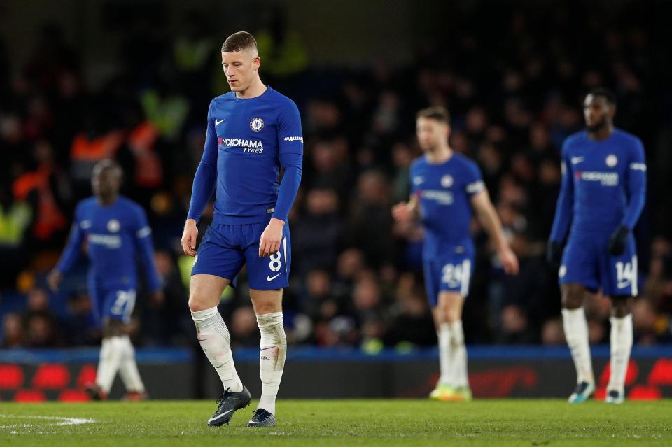 Chelsea players, including Ross Barkley, were left dejected at going behind