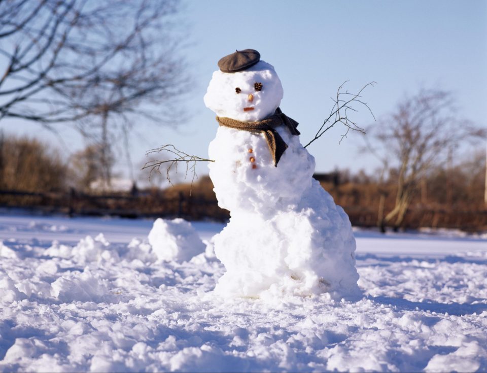  The perfect snowman should stand six feet tall and consist of three round balls