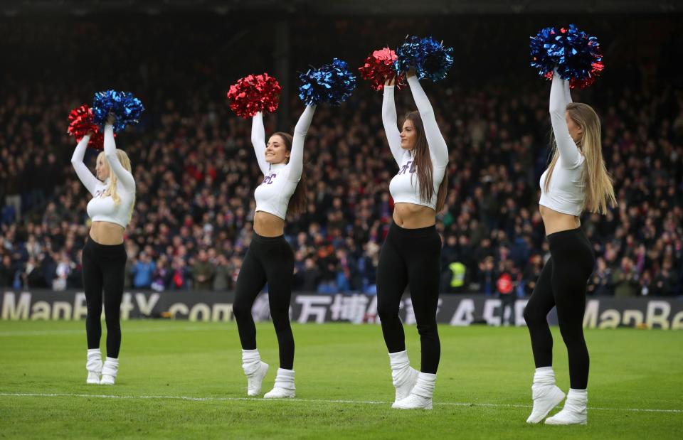 The Crystal Palace cheerleader gave it their all as usual - it was reported in the week how the club had NO plans to axe them