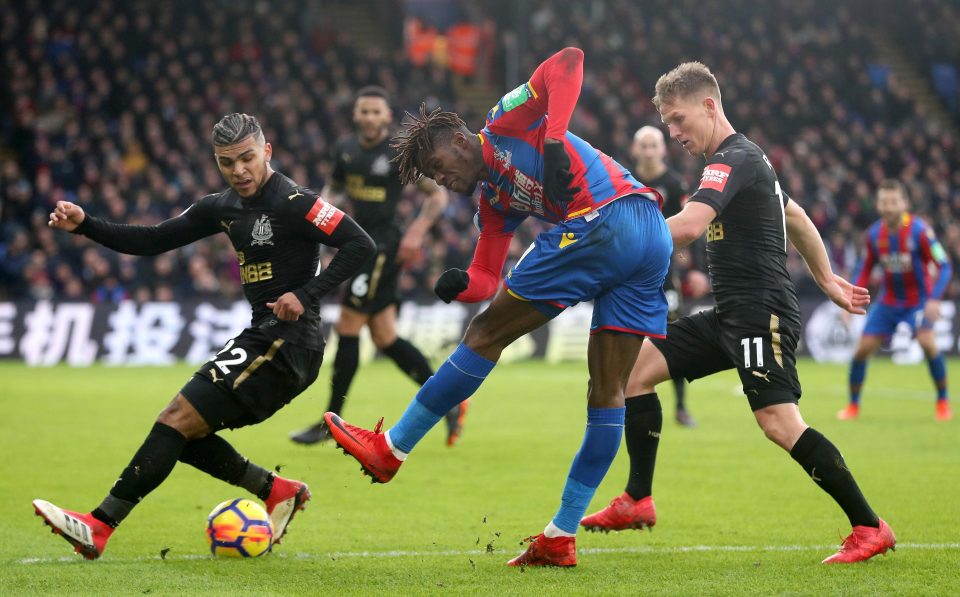 Wilfried Zaha played the full 90 minutes against Newcastle but later found out he had sprained knee ligaments