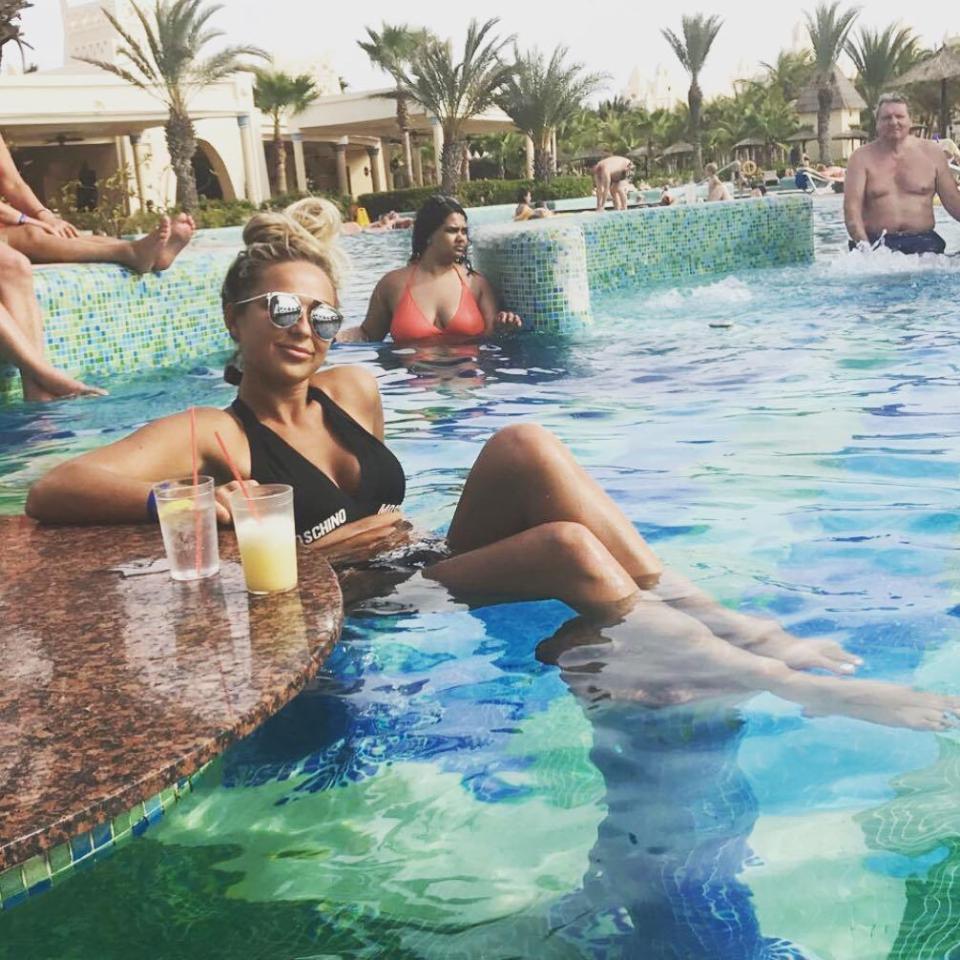 Georgia in a swimming pool.
